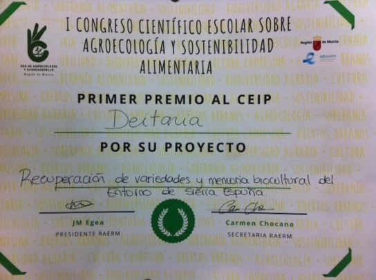 El CEIP DEITANIA obtiene el primer premio en el I Congreso Cientfico Escolar sobre Agroecologa y Sostenibilidad Alimentaria - 1