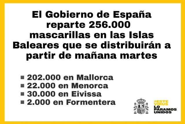 Mañana empieza el reparto de 256.000 mascarillas entre trabajadores que se desplacen en transporte público en Balears - 1, Foto 1
