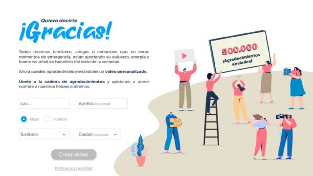 La iniciativa Quiero decirte gracias ha generado más de medio millón de vídeos de agradecimiento - 1, Foto 1