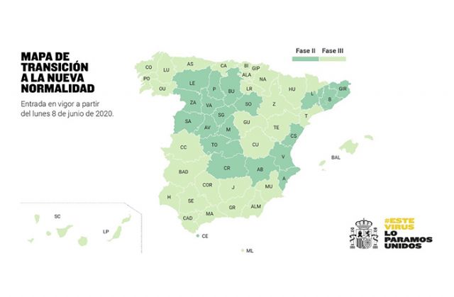 El 52% de la población española podrá retomar las actividades recogidas en la fase 3 a partir del próximo lunes