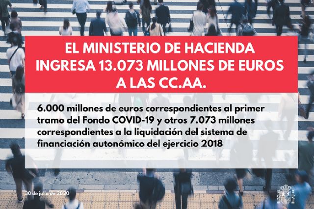 Hacienda ingresa 13.000 millones a las comunidades autónomas por el primer tramo del Fondo COVID y la liquidación del sistema de financiación de 2018 - 1, Foto 1