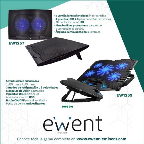 Los soportes con ventilación de Ewent mantienen el portátil refrigerado durante el verano - 1, Foto 1