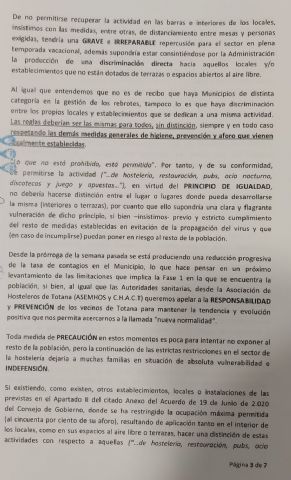 Comunicado de la asociacin de hosteleros de Totana ASEMHOS y C.H.A.C.T - 3
