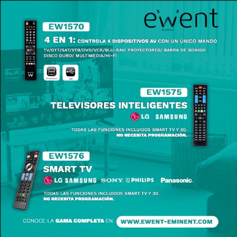 Los mandos universales de Ewent permiten controlar televisores y otros dispositivos - 1, Foto 1