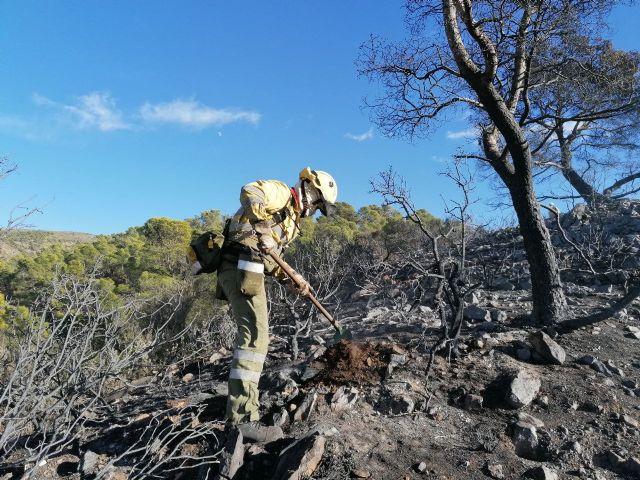    [Work continues to extinguish the fire in the Sierra de Carrascoy, which is still active, Foto 1