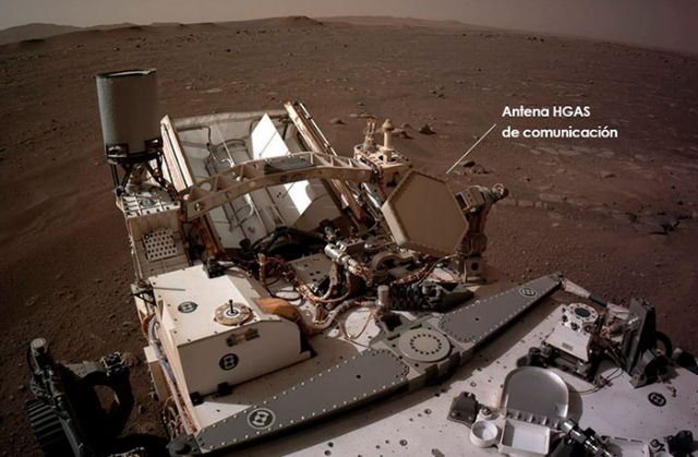 La antena española HGAS del rover Perseverance, a pleno rendimiento en Marte - 1, Foto 1