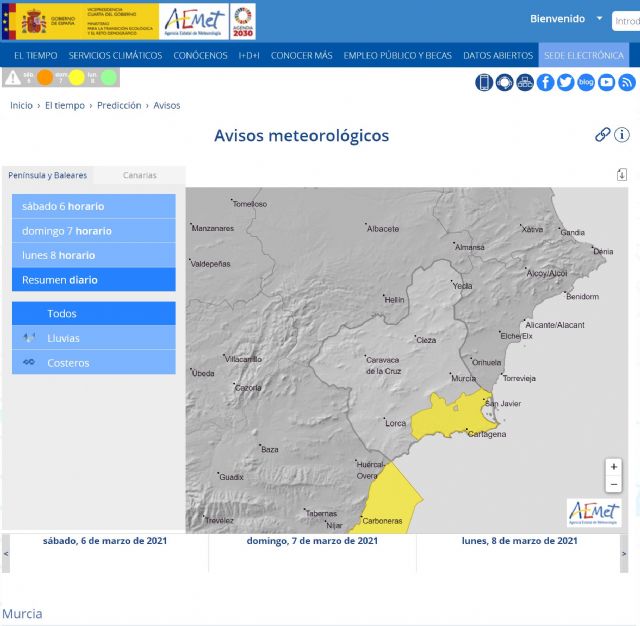 Meteorología advierte de lluvias de hasta 60mm a partir de esta próxima noche en Campo de Cartagena y Mazarrón - 1, Foto 1