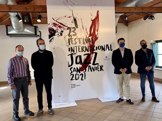 El diseñador Jorge Martínez recurre a la obra del pintor Luis Feito para reflejar la música jazz en su cartel para el 23 Festival Internacional de Jazz de San Javier - 1, Foto 1