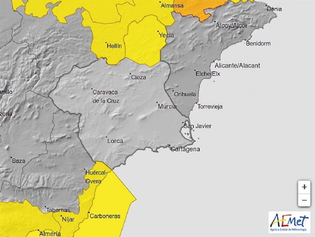 Meteorología emite para hoy aviso amarillo por tormentas en la Región de Murcia - 1, Foto 1