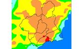 El nivel de riesgo de incendio forestal previsto para hoy lunes es muy alto en casi toda la Región