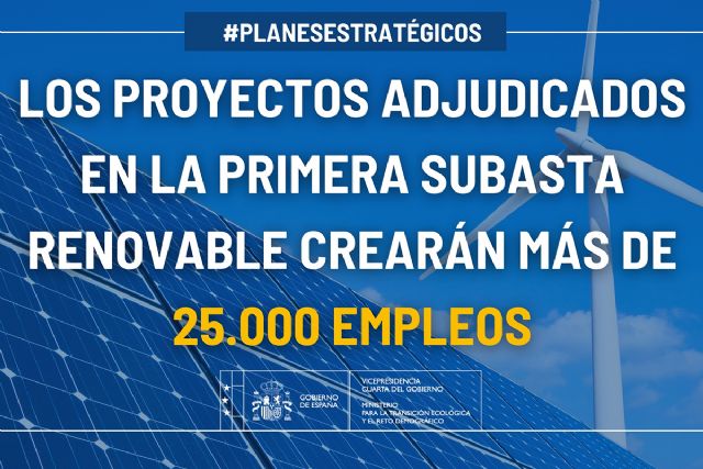 Los proyectos adjudicados en la primera subasta renovable crearán más de 25.000 empleos - 1, Foto 1