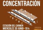 El alcalde asiste a la manifestación por el presumible cierre de las líneas ferroviarias Murcia-Lorca-Águilas ante el avance de las obras de soterramiento y plataforma de la Alta Velocidad