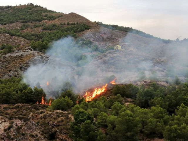 Operativo del Infomur apagan un conato de incendio forestal en la Sierra de la Peñarrubia - 1, Foto 1