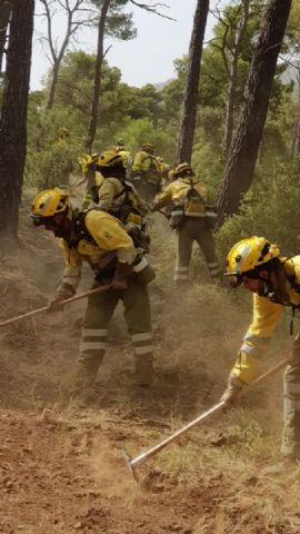 La Unidad Militar de Emergencias y operativos adscritos al Plan Infomur entrenan en Sierra Espua para luchar contra posibles incendios forestales - 6