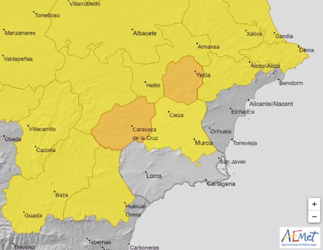 Meteorología advierte de tormentas y lluvia hasta 30 litros en una hora en el Noroeste y el Altiplano y 15 en la Vega del Segura - 1, Foto 1