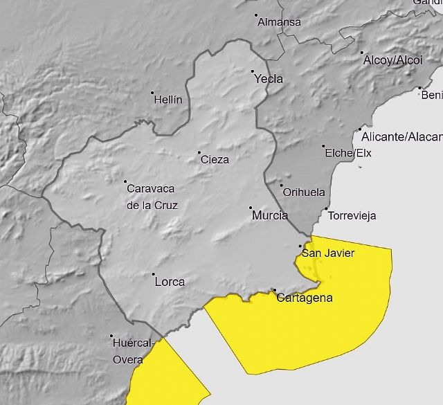 La Agencia Estatal de Meteorología emite para mañana, domingo 31, aviso por fenómenos costeros para la Región de Murcia - 1, Foto 1