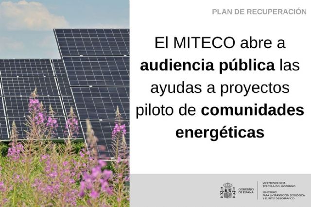 El MITECO abre a audiencia pública las ayudas a proyectos piloto de comunidades energéticas - 1, Foto 1