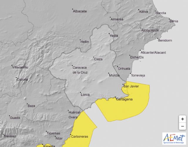 Meteorología advierte de temporal en la costa del Campo de Cartagena y Mazarrón la próxima madrugada - 1, Foto 1