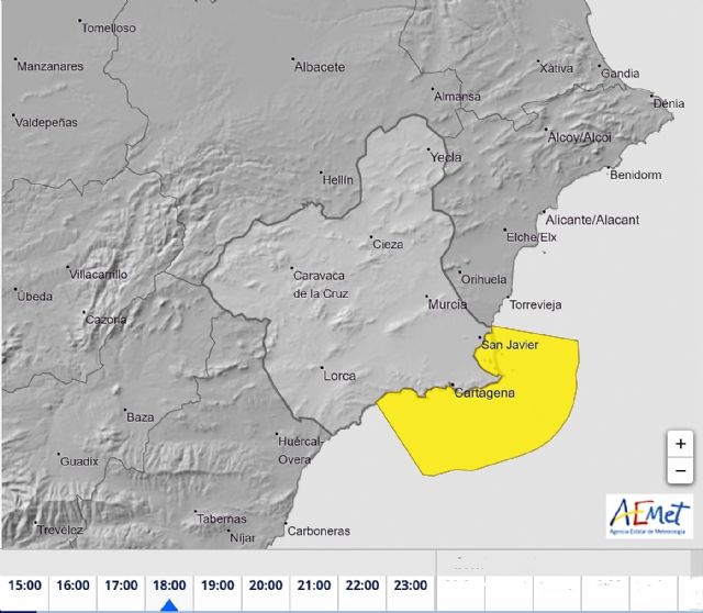 La Agencia Estatal de Meteorología emite para esta tarde un boletín de aviso amarillo por fenómenos costeros en la Región de Murcia - 1, Foto 1