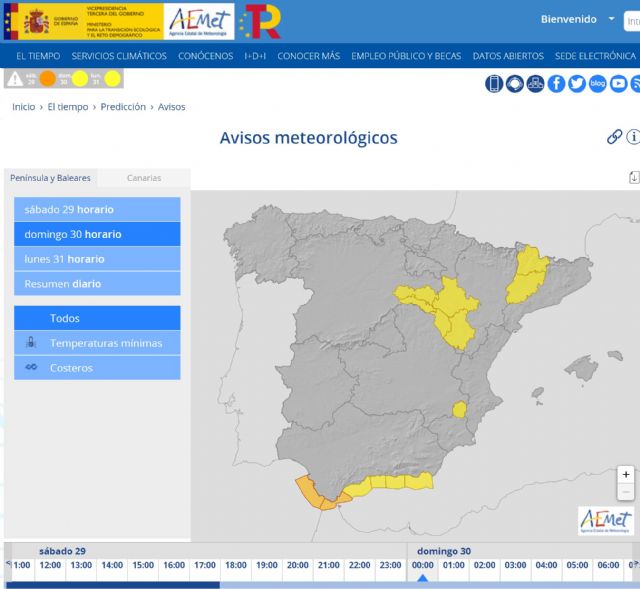 Meteorología advierte de bajas temperaturas para esta próxima madrugada en el Altiplano de la Región de Murcia - 1, Foto 1