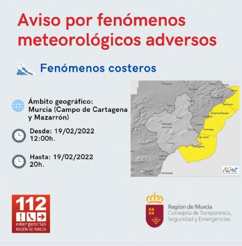 Aviso AMARILLO de Fenómenos Meteorológicos adversos por Fenómenos Costeros - 1, Foto 1
