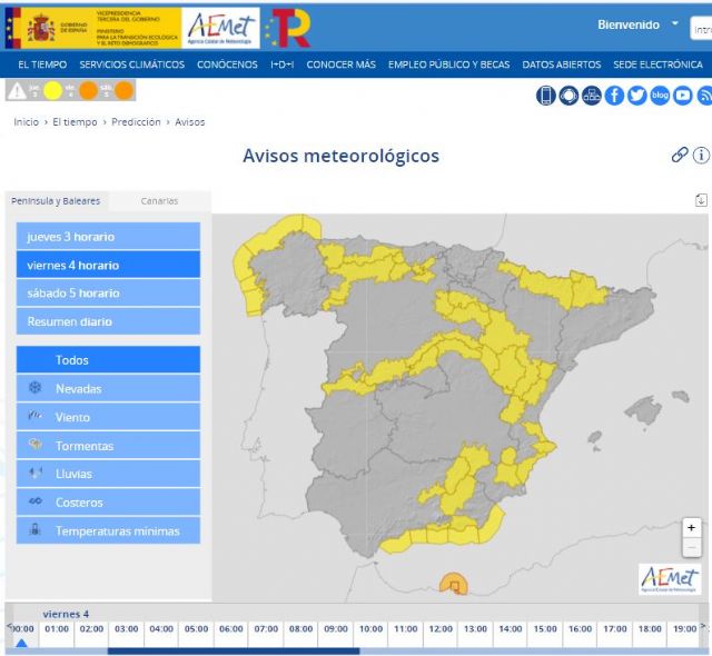 Meteorología emite aviso de fenómeno adverso nivel amarillo por lluvias mañana en Vega del Segura y Altiplano - 1, Foto 1