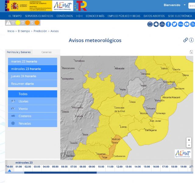 La Agencia Estatal de Meteorología empeora la previsión del tiempo para la Región de Murcia - 1, Foto 1