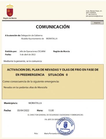 Nevadas en las pedanías altas de Moratalla - 1, Foto 1