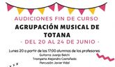 Las audiciones de fin de curso de la Agrupaci�n Musical de Totana tendr�n lugar del 20 al 24 de junio en el Teatro Gin�s Rosa
