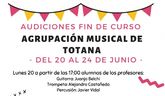 Las audiciones de fin de curso de la Agrupacin Musical de Totana tendrn lugar del 20 al 24 de junio en el Teatro Gins Rosa