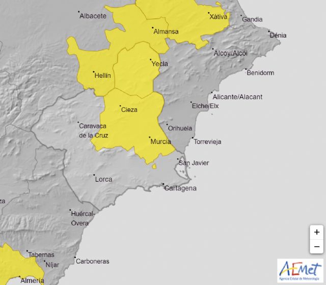Aviso amarillo de fenómenos meteorológicos adversos por tormentas en la Región de Murcia - 1, Foto 1