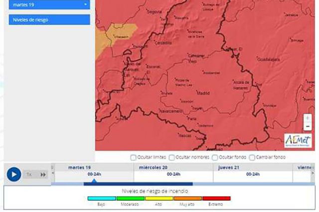 AEMET presenta un nuevo visor para predecir el riesgo de incendios forestales con siete días de antelación - 1, Foto 1