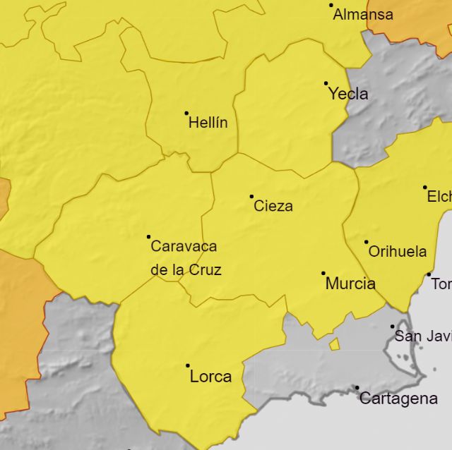 Meteorología emite aviso amarillo por altas temperaturas en la Región de Murcia