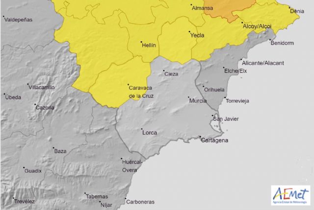 Aviso amarillo por tormentas en la Región de Murcia - 1, Foto 1