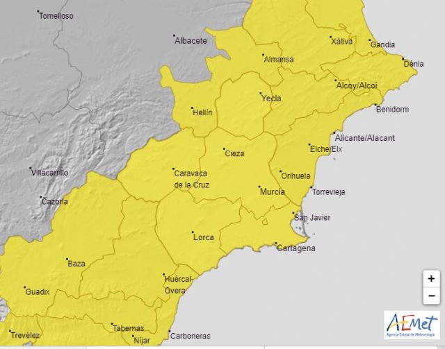 Meteorología emite aviso amarillo por tormentas hoy en toda la Región
