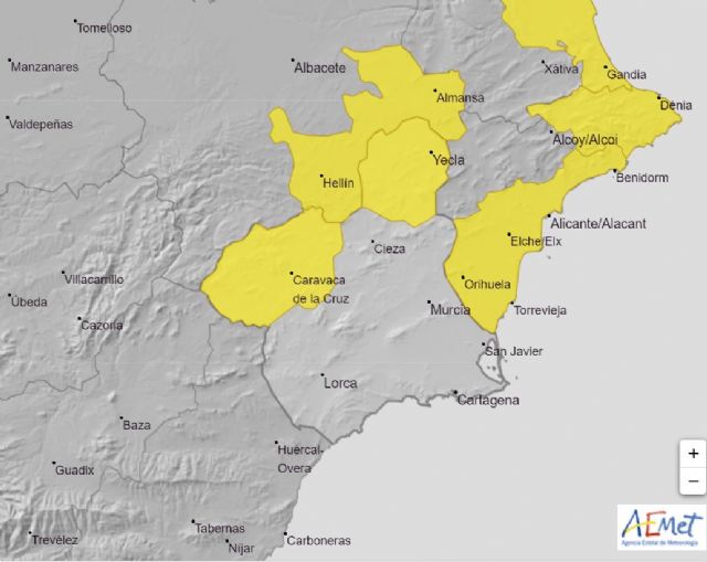 Nivel amarillo al Noroeste y Altiplano de la Región de Murcia por lluvias y tormentas - 1, Foto 1