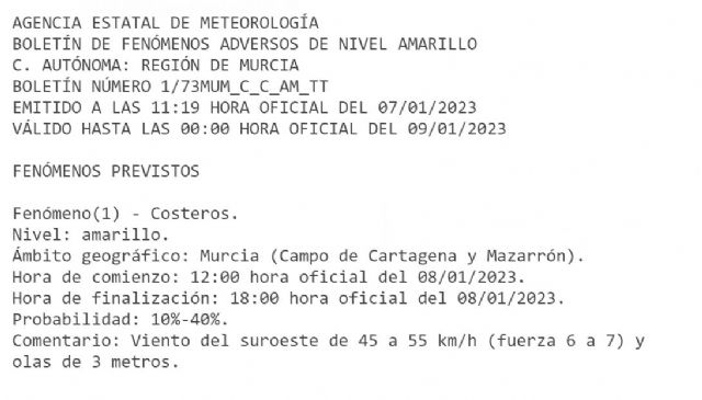 Meteorología retrasa la alerta amarilla por fenómenos costeros adversos en la Región hasta las 12:00 del día 8 - 1, Foto 1