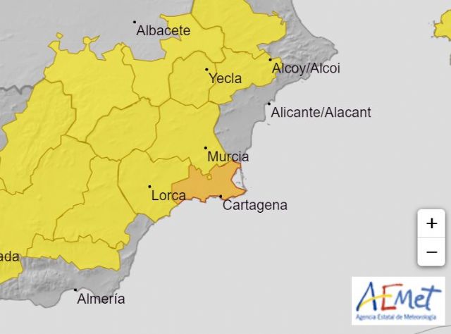 La Agencia Estatal de Meteorología amplía los fenómenos meteorológicos a nivel amarillo en Altiplano, Vega del Segura, Valle del Guadalentín, Lorca y Águilas - 1, Foto 1