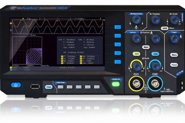 Equipos de medida eléctricos y para laboratorio electrónico que ofrece el fabricante alemán PeakTech, como el osciloscopio digital - 1, Foto 1