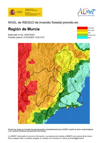 El nivel de riesgo forestal previsto para hoy lunes, 31 de julio, es muy alto en el Noroeste y la Cuenca de Mula - 1, Foto 1