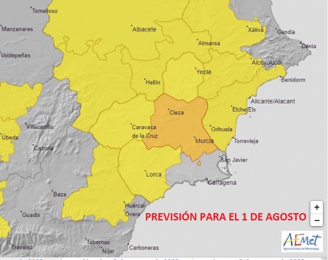 Se inicia agosto con buena parte de la Región de Murcia con avisos por altas temperaturas - 1, Foto 1