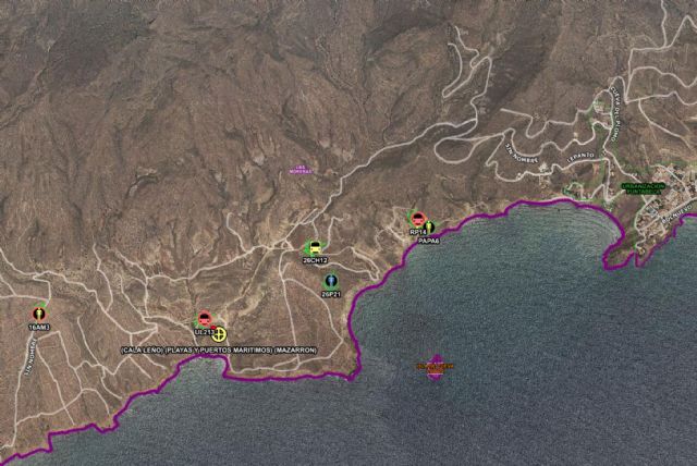 Movilizados efectivos Plan Infomur para sofocar el incendio forestal declarado en Cala Leo, Mazarrn, Foto 1
