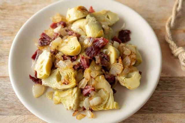 Verdaderas alcachofas con jamón al estilo mediterráneo - 1, Foto 1