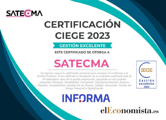SATECMA obtiene el certificado CEIGE a la gestión excelente - 1, Foto 1