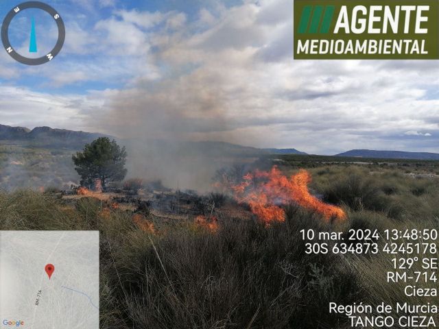 Incendio forestal en Cieza: 2.500 metros de esparto consumidos - 1, Foto 1