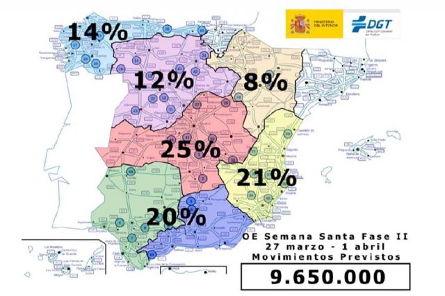 9,6 millones de desplazamientos por carretera previstos para la segunda fase de la operación de tráfico de Semana Santa - 1, Foto 1