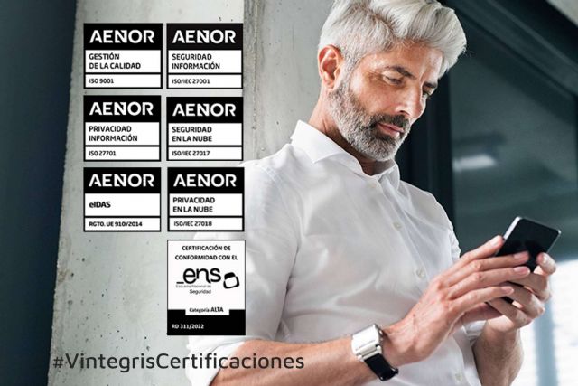 Víntegris, fiel a su compromiso con la calidad, la seguridad y la privacidad, renueva su certificación en la ISO 9001 - 1, Foto 1
