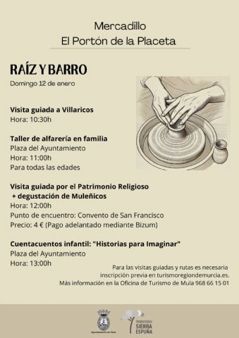 El Portón de la Placeta acoge el Mercadillo «Raíz y Barro» el próximo domingo 12 de enero - 1, Foto 1