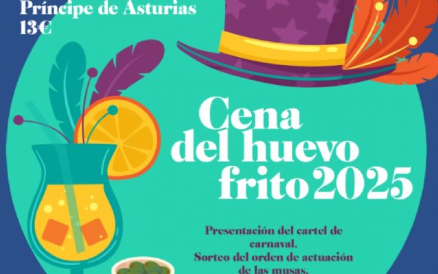 Cena del huevo frito. Presentación cartel del CARNAVAL DE SANTIAGO DE LA RIBERA - 1, Foto 1