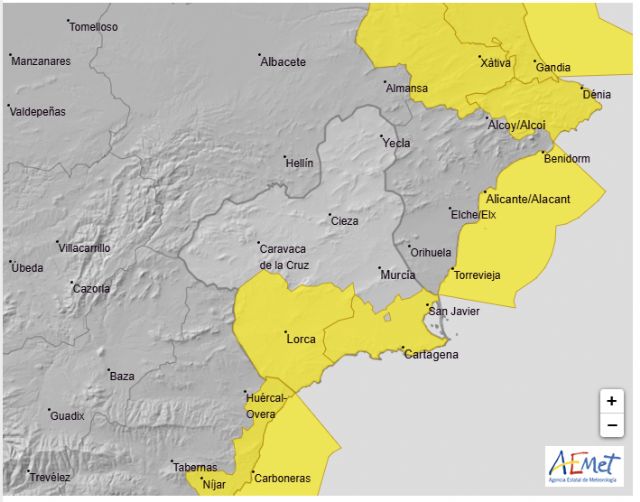Meteorología vuelve a situar hoy en aviso amarillo por lluvias varias zonas de la Región - 1, Foto 1